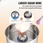 Máquina de Algodão Doce 1000W, Aço Inoxidável, para Festas (Azul)