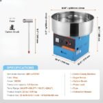 Máquina de Algodão Doce 1000W, Aço Inoxidável, para Festas (Azul)