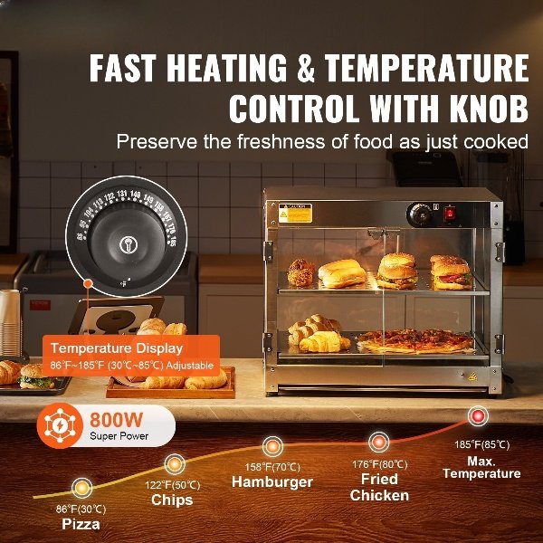 Aquecedor Comercial de Alimentos 2 Andares com Iluminação