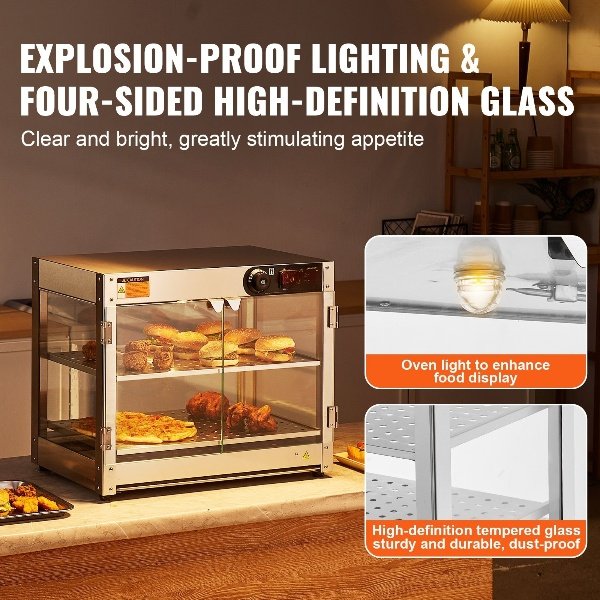 Aquecedor Comercial de Alimentos 2 Andares com Iluminação