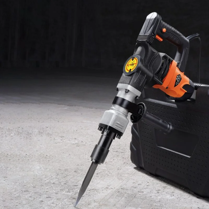 Martelo de Demolição 2200W, escarificação, rompedor de concreto pesado, 286mm, com 2 cinzéis.