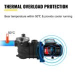 Bomba de Piscina 750 W 1 HP, 19200 L/H, 3450 rpm, Temperatura Máxima 50°C.