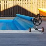 Reel de Alumínio para Capa de Piscina 4605x575x620mm, 5 Seções, Capacidade de 40kg.