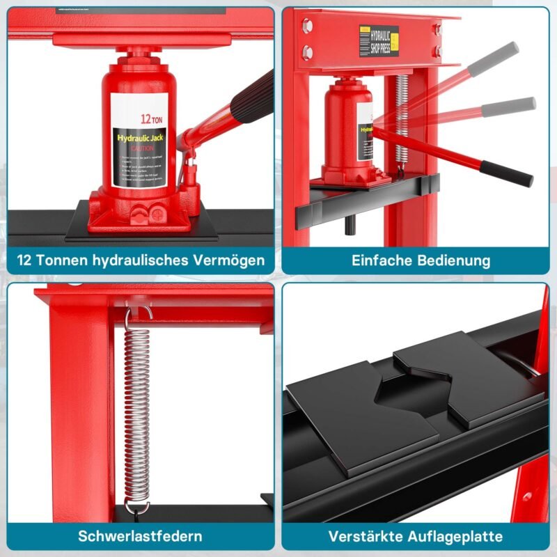 XPOtool Prensa Hidráulica Industrial de 12T para Oficina, Armazém, Garagem