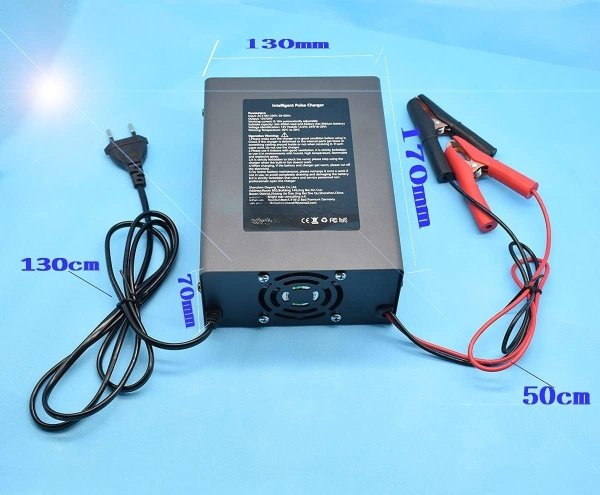 Carregador 12V/24V 10A 250W Pulso inteligente, detecção automática, com LCD