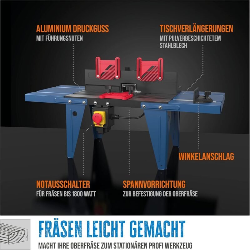 Güde Mesa de Fresagem OFT 855 Alumínio fundido, com ranhuras guia. 45,4 x 33,4 cm.